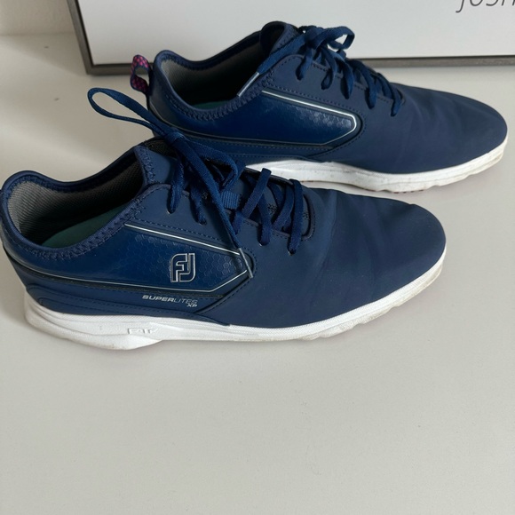 Footjoy Superlites XP Spikeless Golf Shoes - Men's Size 10- Blue - Picture 1 of 8